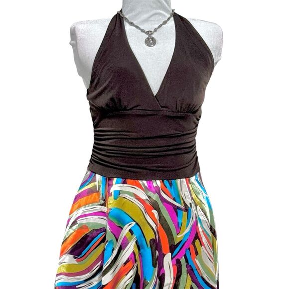 Vintage 90s Y2K Cleavage Handkerchief Pixie Fairy Halter Dress Medium - Picture 2 of 9